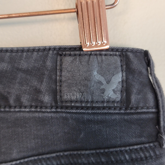 American Eagle Low Rise Jegging Black Wash Skinny Super Stretch Jeans Y2K AE 8 - Picture 7 of 11